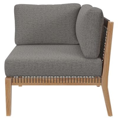 Clearwater Outdoor Teak Wood Gray Sectional Corner
