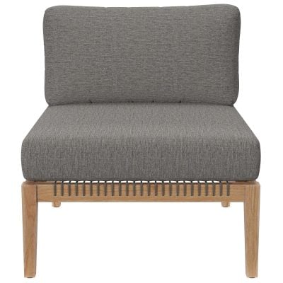 Clearwater Outdoor Teak Wood Gray Sectional armless