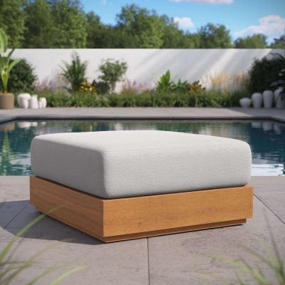 Tahoe Acacia Wood Outdoor Ottoman