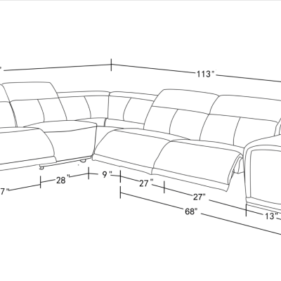 Reclining modular sofa dimensions