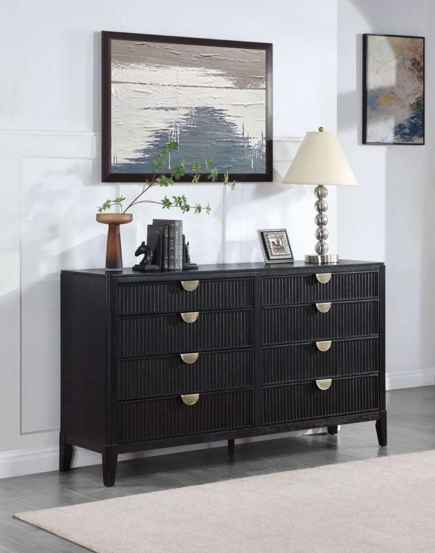 Solid Wood Black bedroom dresser