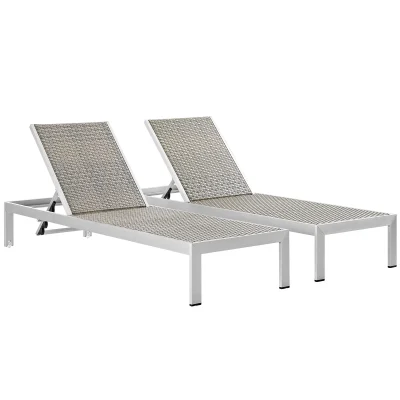 Shore Aluminum Sunbeds Set Of 2