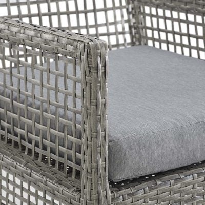 Aura Outdoor Wicker Gray Dining Chair