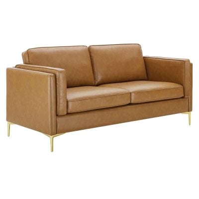 Alternative view of Kaiya Cognac Brown Leather Sofa