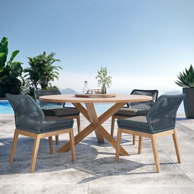 Wellspring Teak & Graphite Blue Outdoor Dining Set