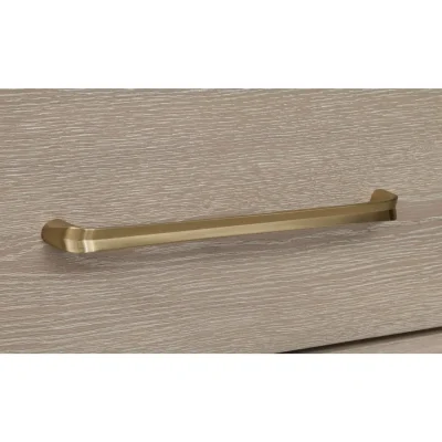 Gardenia Gray Oak Wood Dresser With Gold Handles