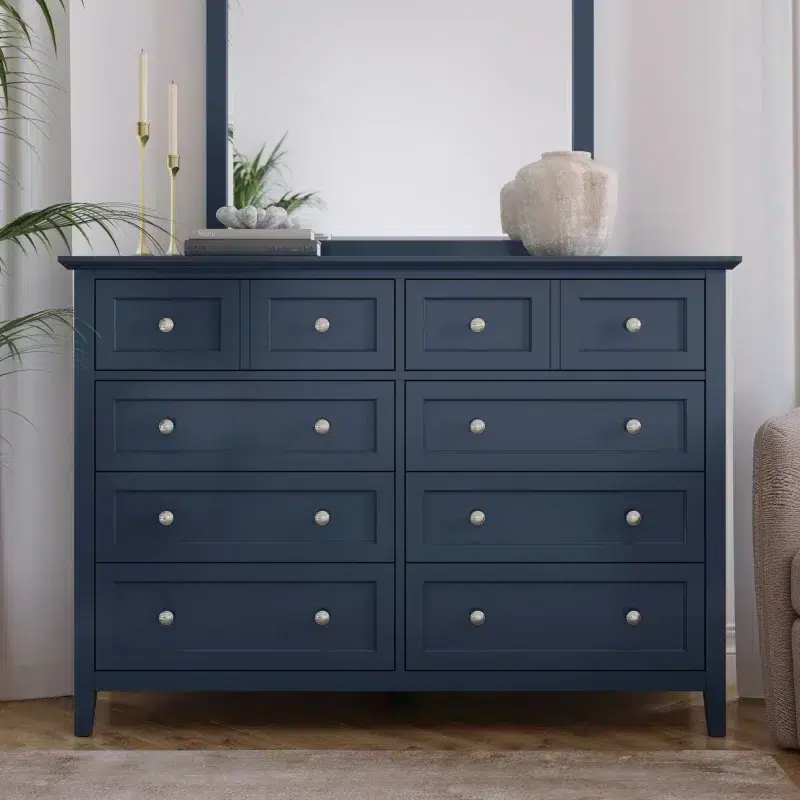 Grace 8 Drawer Modern Blue Dresser