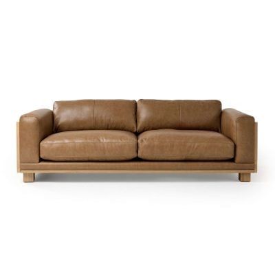 danson leather brown sofa