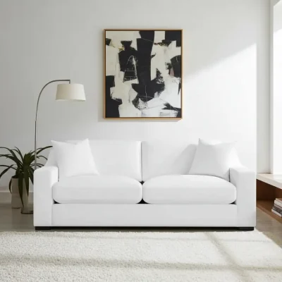 Ashlyn modern white sofa on sale this Black Friday