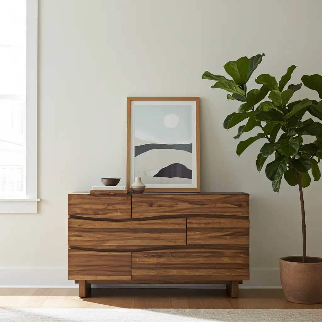 Ocean natural wood dresser wave pattern