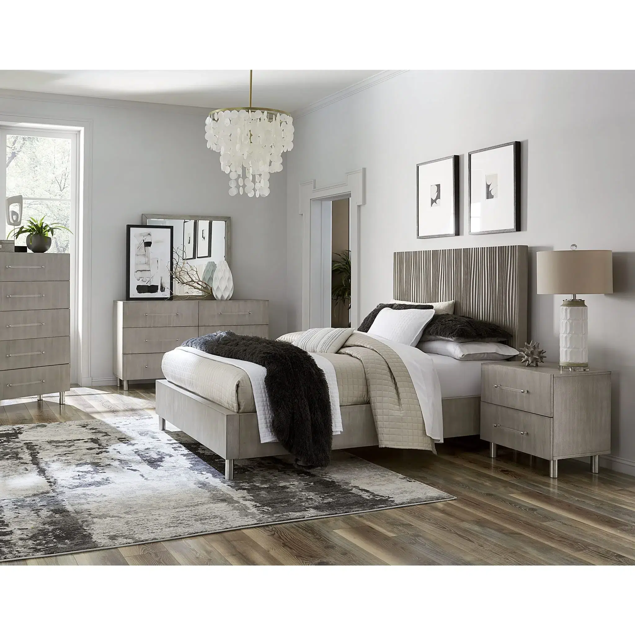 Oxford Grey Eight Drawer Bedroom Set