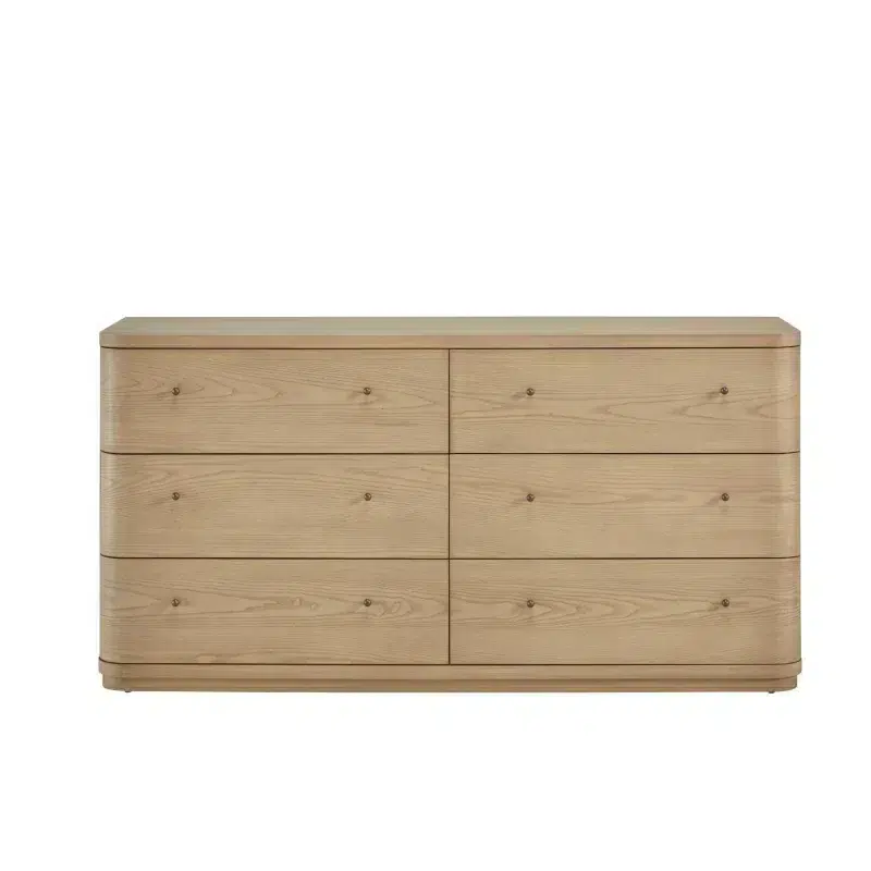 Penny Light Wood Curved Dresser