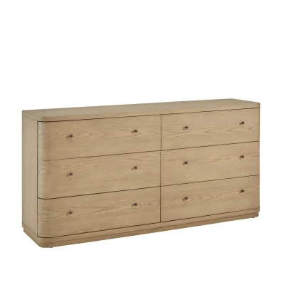 Penny Light Wood Curved Dresser