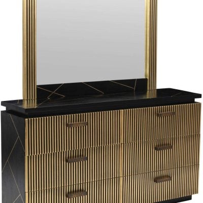 Allure Black And Gold Dresser