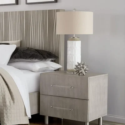 Argento Modern Gray & Acrylic Nightstand