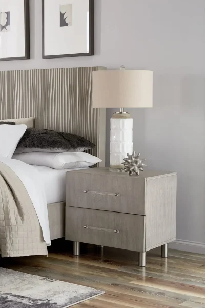 Argento Modern Gray & Acrylic Nightstand
