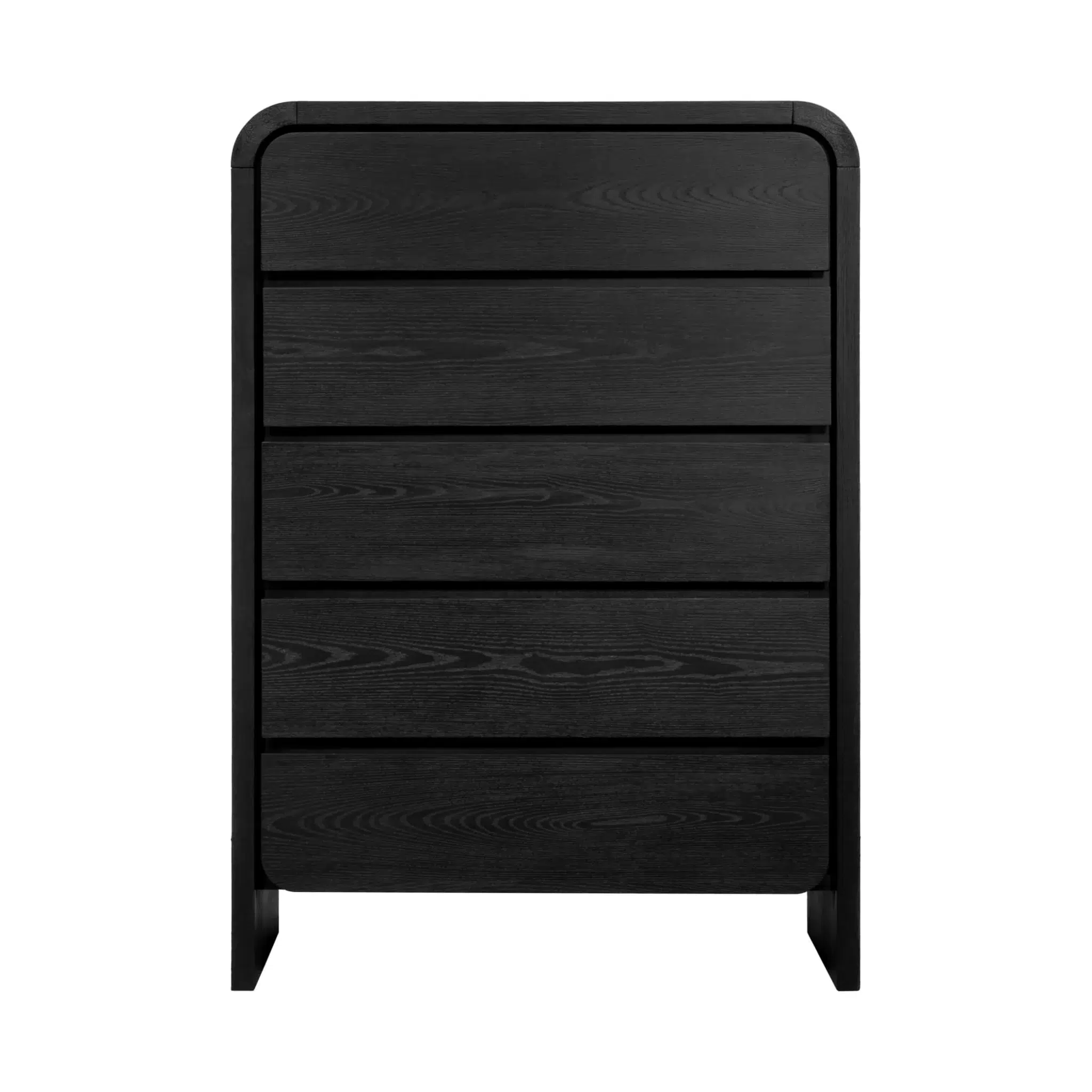 Elora 5 Drawer Black Wood Chest