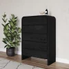 Elora 5 Drawer Black Wood Chest