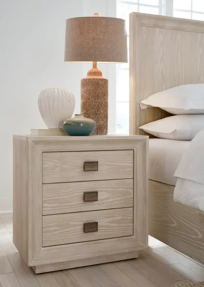 Maxime Light Wood Nightstand with USB & Charger