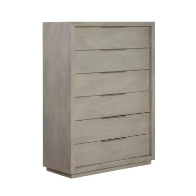 Oxford Six Drawer Light Gray Chest