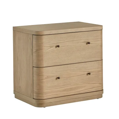 Penny Round Edge Wood Nightstand