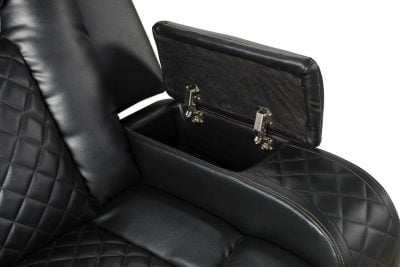 Benz Black Leather Reclining Sofa