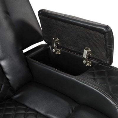 Benz Black Leather Reclining Sofa