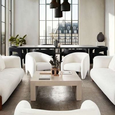 Link Off White Sofa With Cushion Back