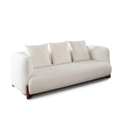 Link Off White Sofa With Cushion Back