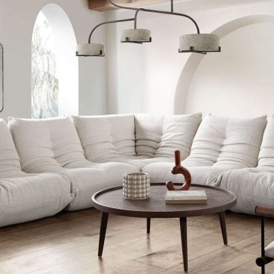 Ezra White Low Profile Modular Sofa