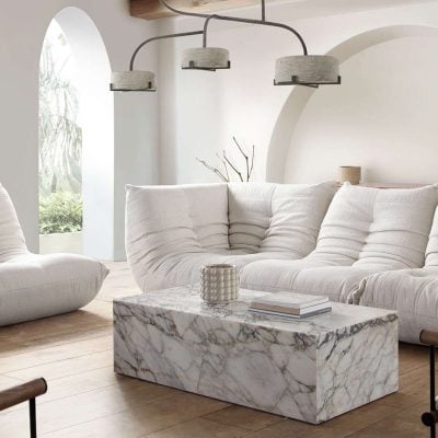 Ezra White Low Profile Modular Sofa
