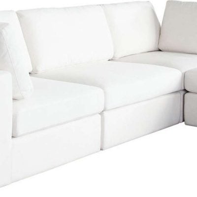 Muse White 4 pc Performance Fabric Modular Sofa