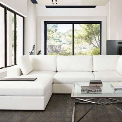 Muse White Performance Fabric Modular Sofa
