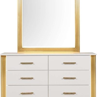 Obsession White & Gold Dresser
