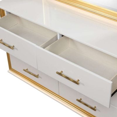 Obsession White & Gold Dresser