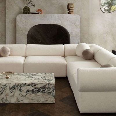Zia Off White Modular Sherpa Sofa