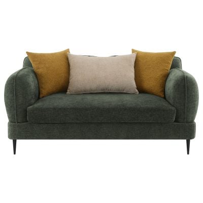Jade Curved Green Chenille Sofa Set