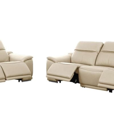 DivanItalia Valentino Beige Italian Leather Sofa