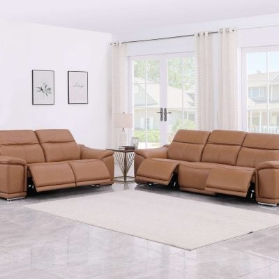 Divanitalia Valentino Cognac Italian Leather Sofa