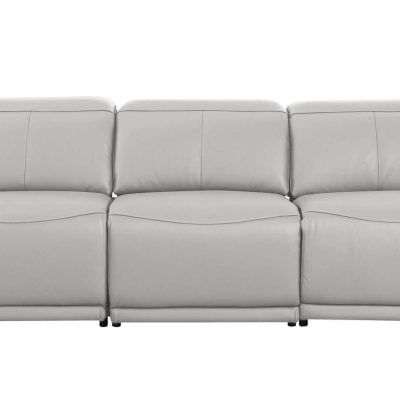 Divanitalia Valentino Light Gray Italian Leather Sofa