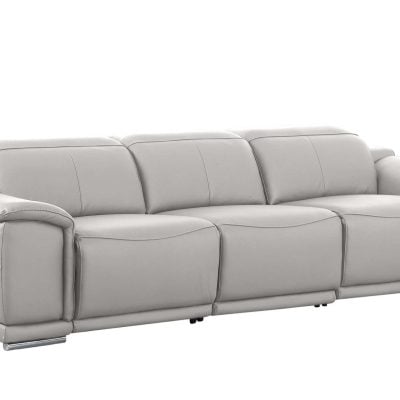 Divanitalia Valentino Light Gray Italian Leather Sofa