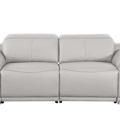 Divanitalia Valentino Light Gray Italian Leather Sofa