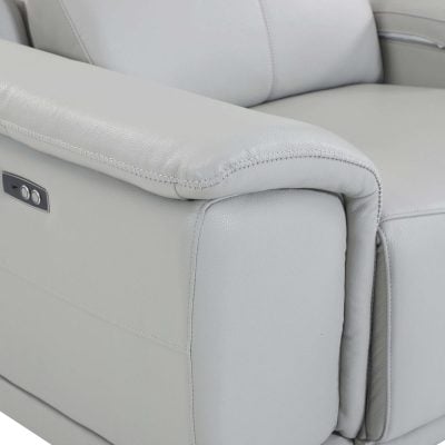 Divanitalia Valentino Light Gray Italian Leather Sofa