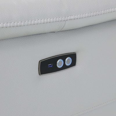 Divanitalia Valentino Light Gray Italian Leather Sofa