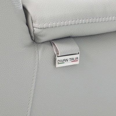 Divanitalia Valentino Light Gray Italian Leather Sofa