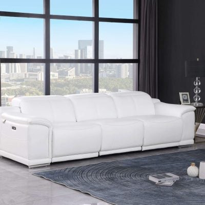 DivanItalia Valentino White Italian Leather Sofa