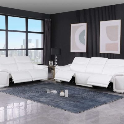 DivanItalia Valentino White Italian Leather Sofa