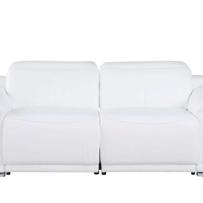 DivanItalia Valentino White Italian Leather Sofa