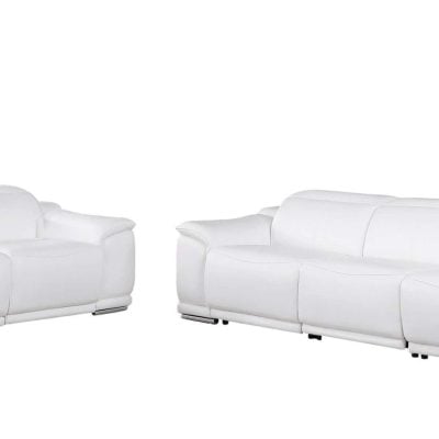 DivanItalia Valentino White Italian Leather Sofa