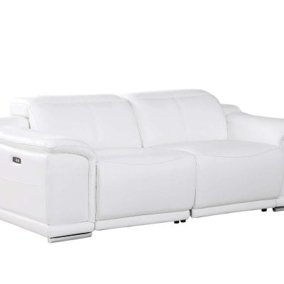 DivanItalia Valentino White Italian Leather Sofa